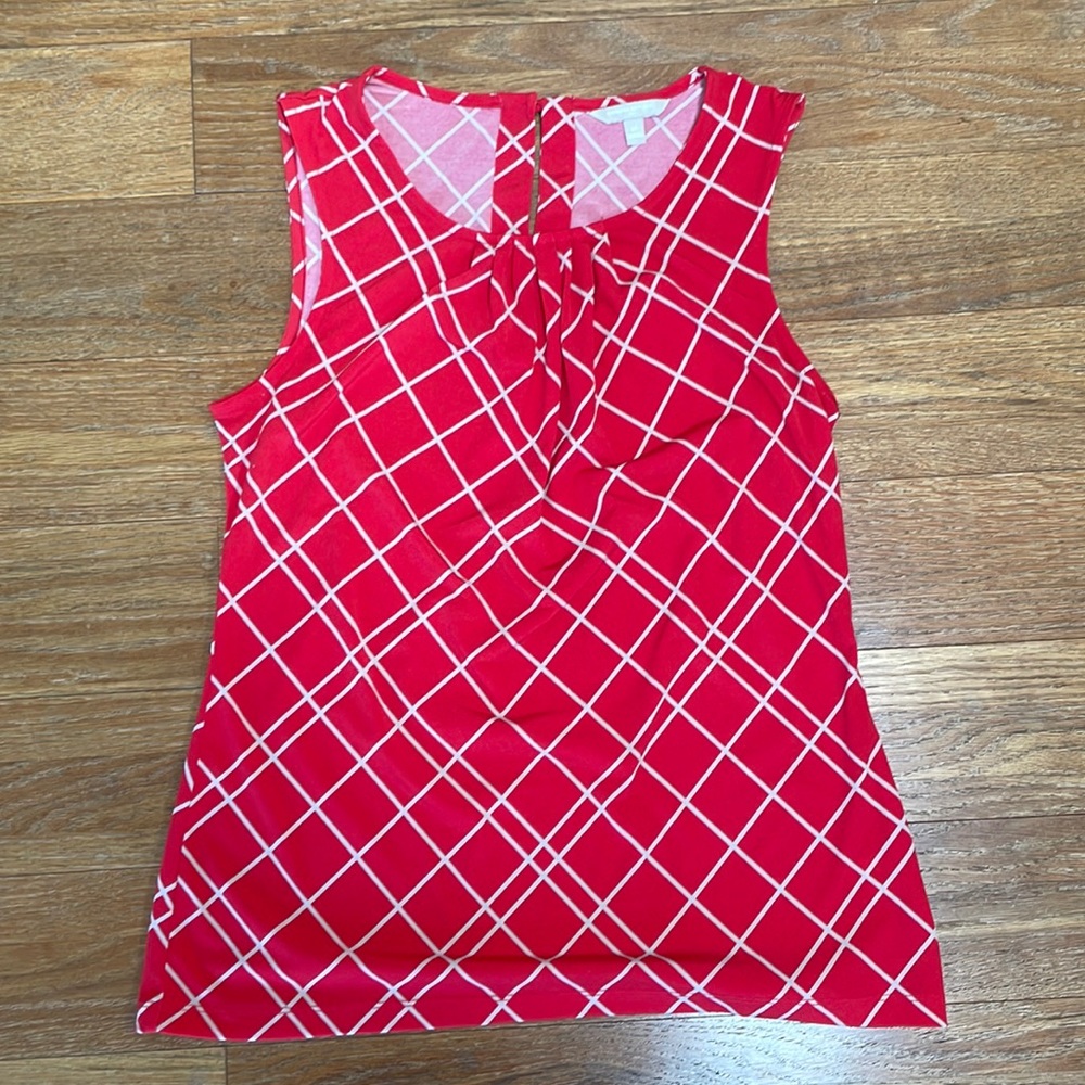 Banana Republic Womens Medium Criss Cross Pattern Sleeveless Blouse